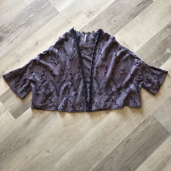 Free People Oversized Butterfly Kimono Cardigan sz XS Purple - Picture 5 of 7